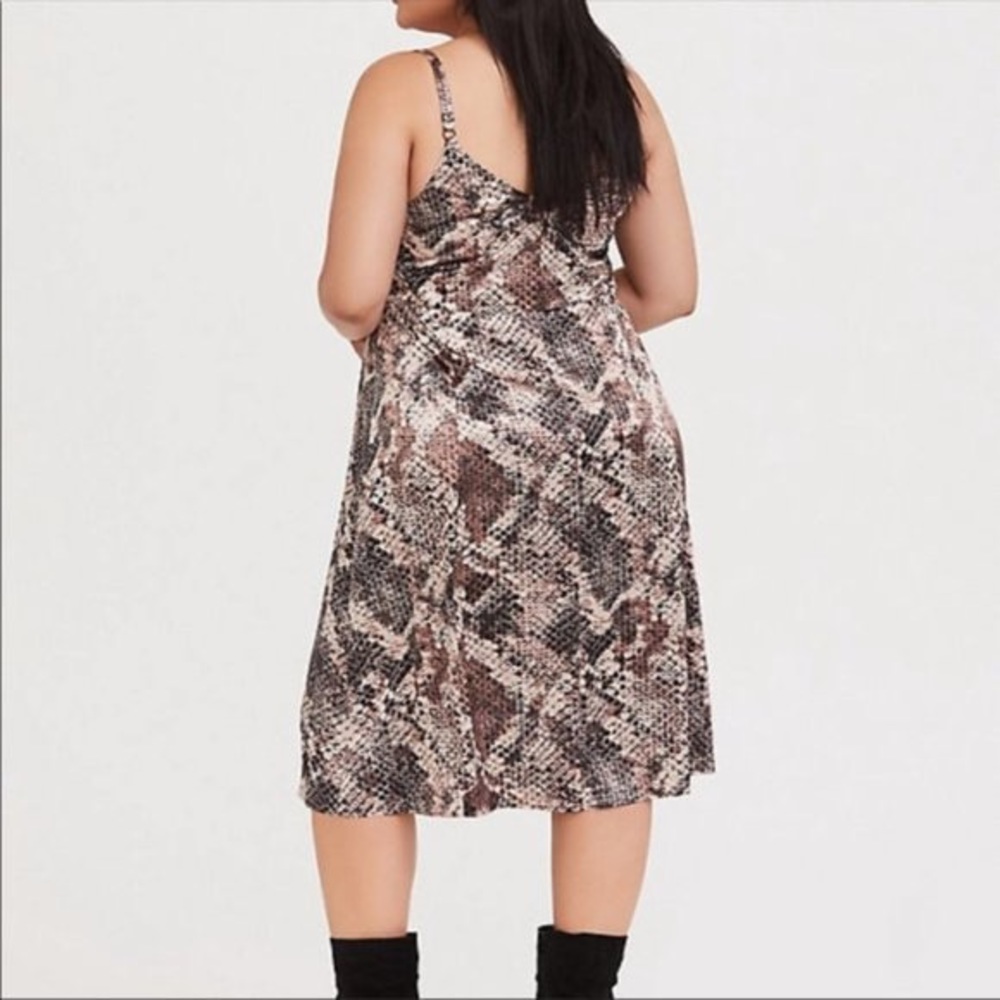 Torrid Snakeskin spaghetti strap slip dress